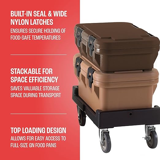 Cambro Insulated Food Pan Carrier - 4 Inch Deep Hotbox and Food Warmer for Catering & Transport - Top Load S-Series (Brown)
