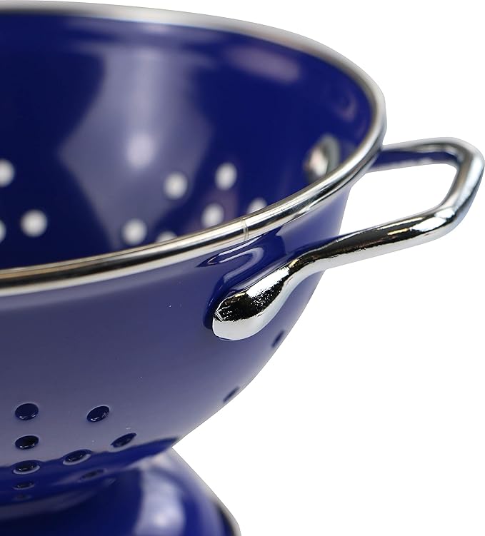Calypso Basics by Reston Lloyd Powder Coated Enameled Colander, 1 Quart, Indigo