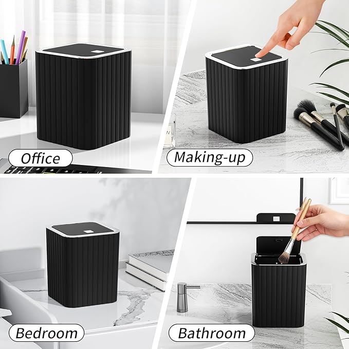 Bathroom Accessory Set - Bathroom Set, 27PC Bathroom Accessories Set, Black Bathroom Sets with Shower Curtain and Rugs, Mini Trash Can, Toilet Brush, Trash Can & Soap Dispenser