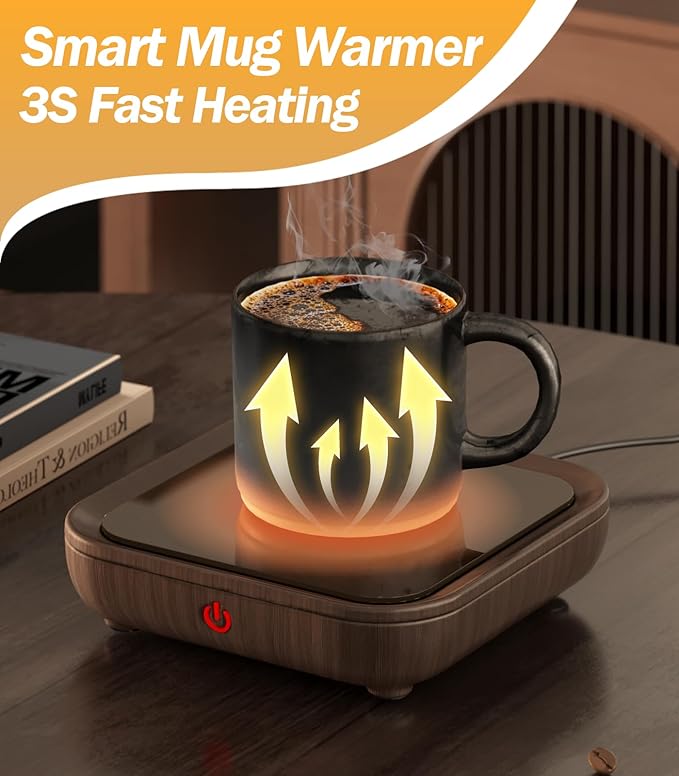 Coffee Mug Warmer Smart Cup Warmer - Excellent Heating & Highest Temp Setting & Light Indicator, Coffee Warmer for Desk Auto Shut Off, Candle Warmer Plate for Beverage, Gifts for Women Men Mom