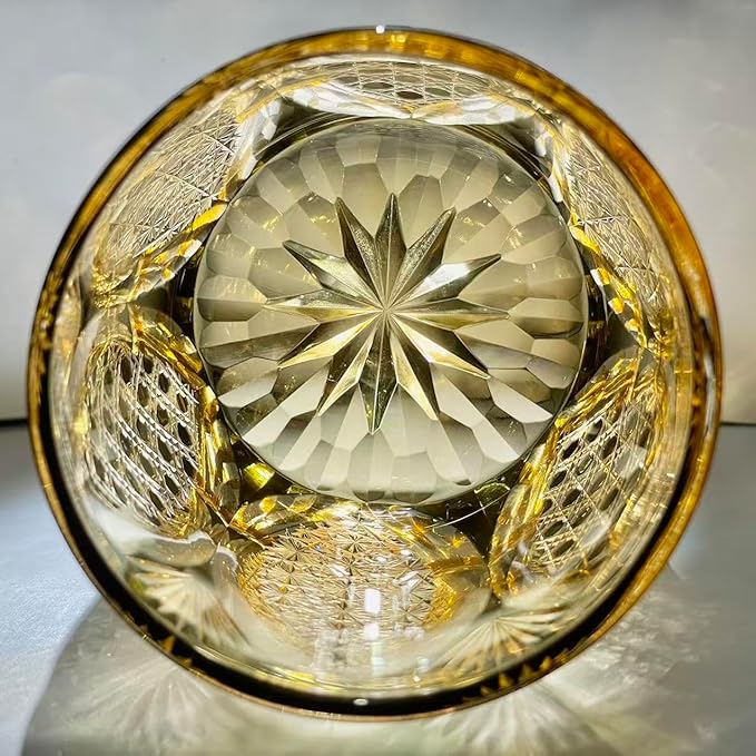 suigetsu Japanese Crystal Whiskey Glass, Cut Crystal Pattern, Luxury Cocktail Glassware (Champagne)
