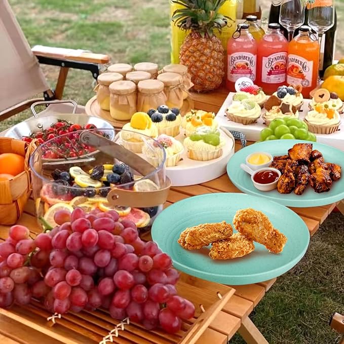 Supernal 32pcs Wheat Straw Dinnerware Sets,Unbreakable Dish,Light Weight Dinnerware Reusable Dishwasher Microwave Safe,Eco Friendly Plates,Cereal Bowls,Cups and Utensils Sets