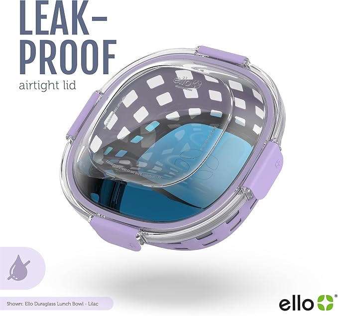 Ello Duraglass Meal Prep Lunch Bowl Container, 5 cup- Glass Food Storage Container with Silicone Sleeve and Airtight BPA-Free Plastic Lid, Dishwasher, Microwave, and Freezer Safe