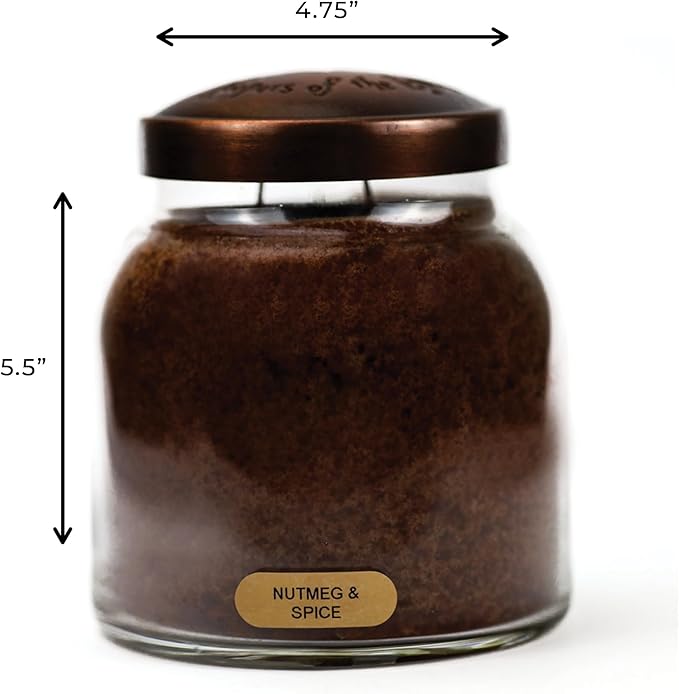 A Cheerful Giver - Nutmeg & Spice - 34oz Papa Scented Candle Jar with Lid - Keepers of The Light - 155 Hours of Burn Time, Gift for Women, Brown