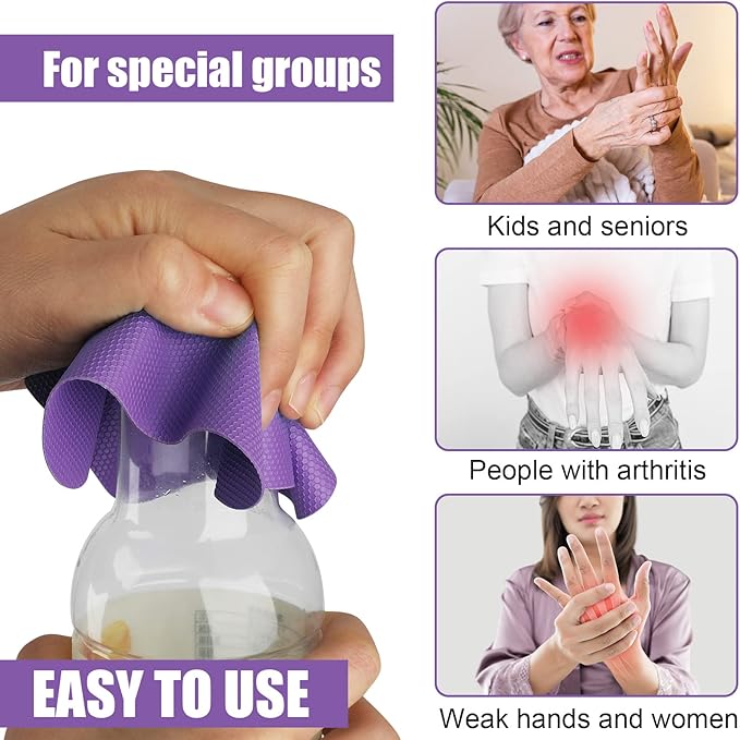 4pcs Jar Opener Gripper Pads, Rubber Jar Grippers Multi-function Jar Opener for Seniors with Arthritis Weak Hands Kitchen Coasters(Blue, Green, Gray, Purple)