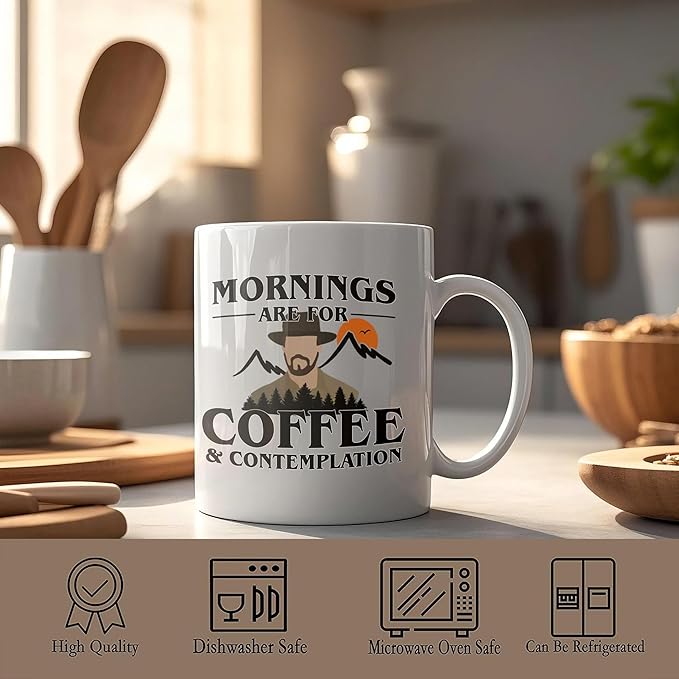 Custom White Ceramic Mug 11oz 15oz Morning Are For Coffee Father Day Birthday Holiday New Year Tea Cups Hot and Ice Coffee Water Mugs Gift for Kids Friends Men Women Family