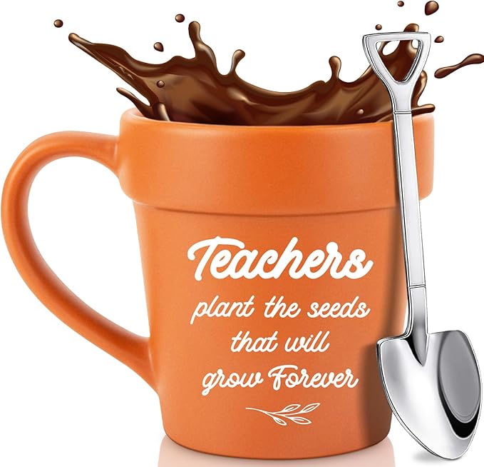 Teacher Gifts for Christmas, Daycare End of Year Teachers Birthday Gift for Women Men, Cool Gardening Plant Lover Gift for Teachers Plant Mug