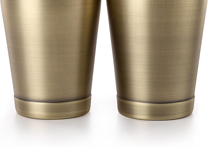 Barfly Cocktail Shaker Tin Set (18 oz and 28 oz), Antique Gold