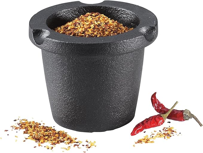 Zassenhaus Cast Iron Spice Grinder Set with Beech Wood Lid, Spice Mill, Herb and Seed Grinder, 3 Inches (Black)