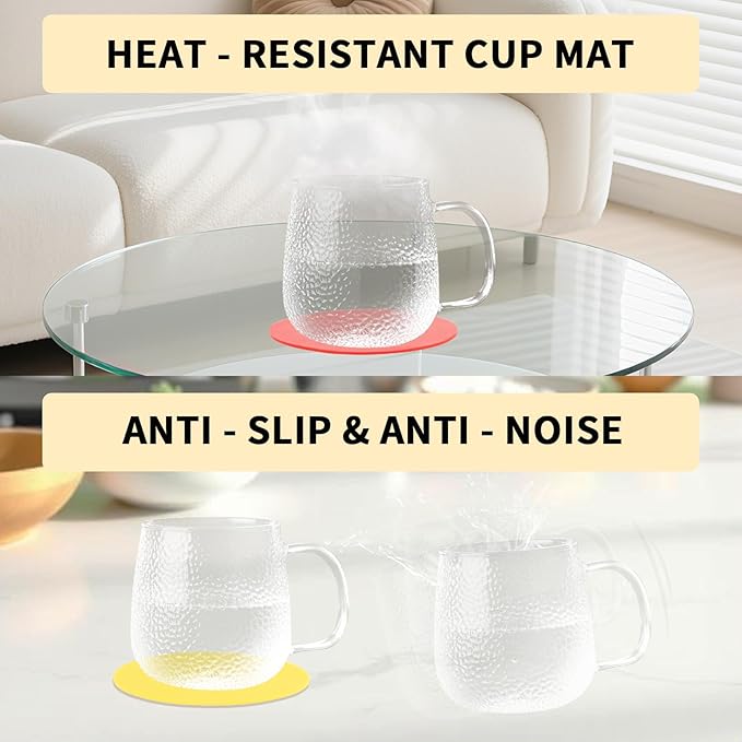 4-Pack Silicone Jar Opener Gripper Pads, 5 Inch Round Non-Slip Bottle Lid Opener for Easy Opening, Heat-Resistant Cup Coasters, Food-Grade Silicone, Reusable Kitchen Helper