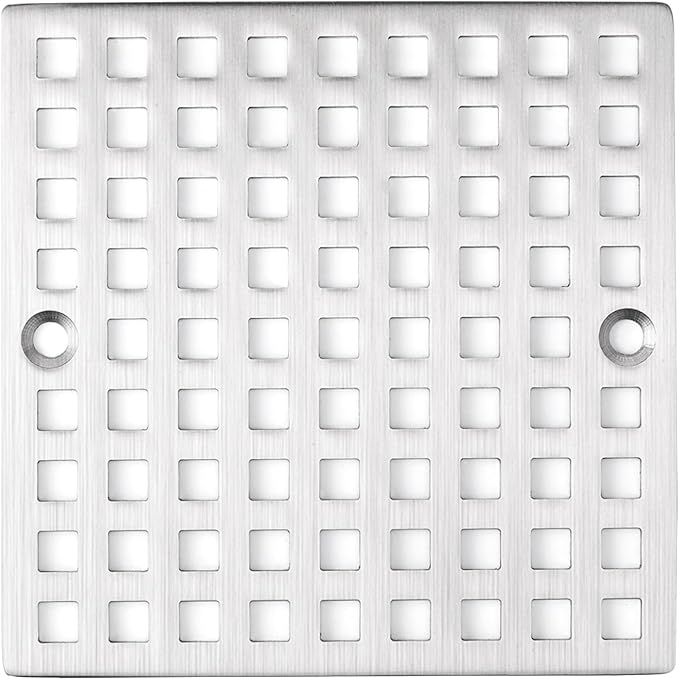 4" Shower Drain Cover - Square Floor Drain Cover Replacement - Hair Catcher/Drain Strainer for Bathrooms, Showers, and Sinks - SUS304 Stainless Steel & Nickel Brushed