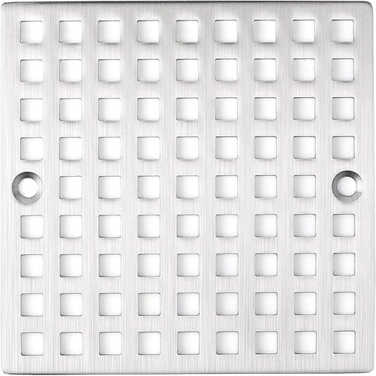 4" Shower Drain Cover - Square Floor Drain Cover Replacement - Hair Catcher/Drain Strainer for Bathrooms, Showers, and Sinks - SUS304 Stainless Steel & Nickel Brushed