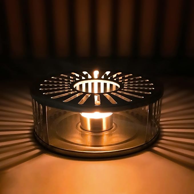 Creano Designer Stainless Steel Tea Warmer with Tea Light Holder - Tea Cosy - Stable Not Rattling - Rechaud Suitable for All Teapots