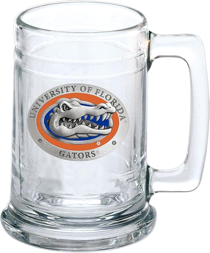 Heritage Pewter University of Florida Stein Glass | 15 Ounce German-Style Glass | Intricately Crafted Metal Pewter Alma Mater Inlay…