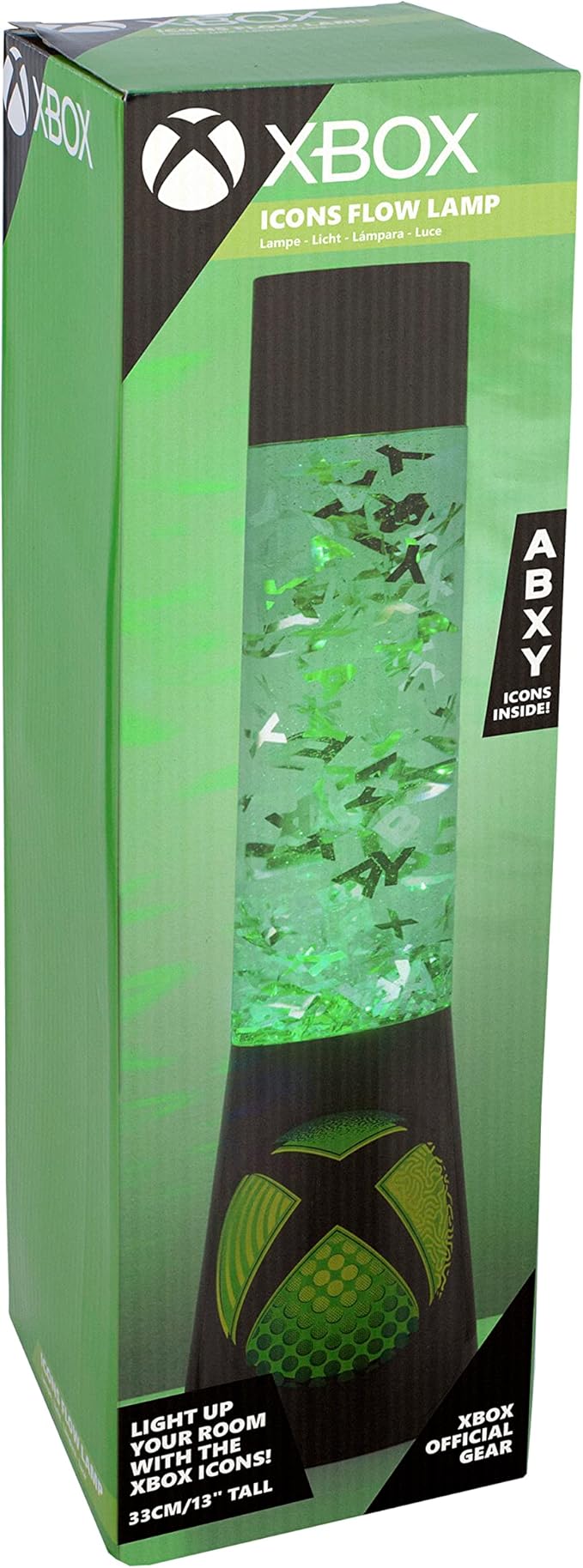 Paladone Xbox Glitter Flow Lamp, Night Light Mood Lighting, 33 cm