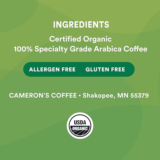 Cameron's Coffee Roasted Whole Bean Coffee, Organic Scandinavian Blend, 4 Pound
