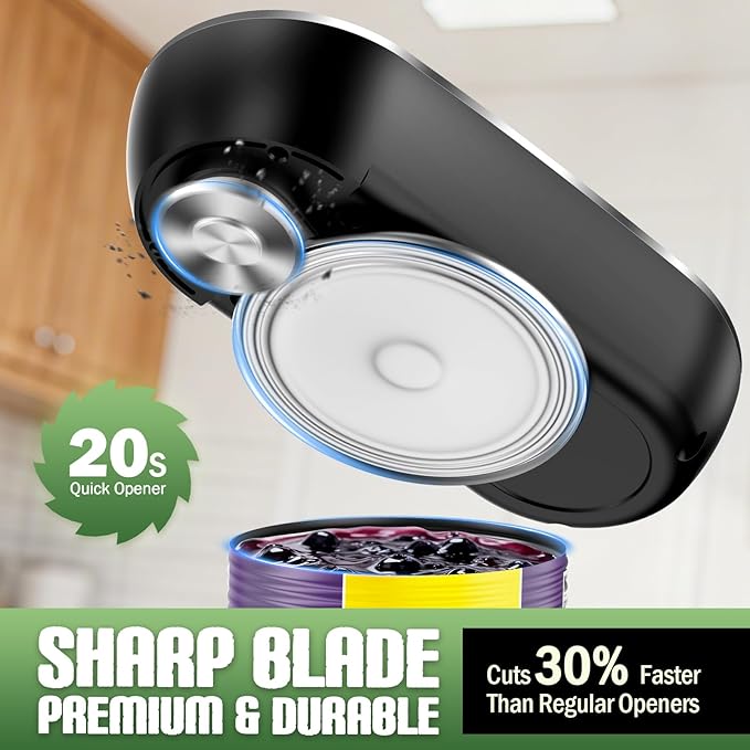 Rechargeable Electric Can Opener, One-Touch Automatic Can Opener with Smooth Edge, Effortless Can Opener for Seniors, Arthritis, Weak Hands, Home, Ideal Kitchen Tool for Daily Use