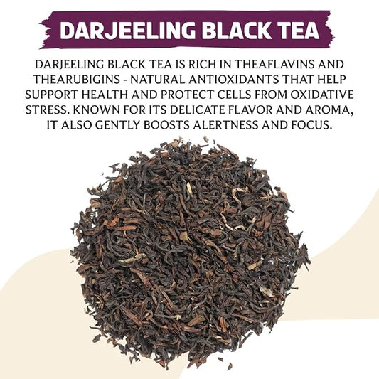 BREWIX, Darjeeling Tea Leaves from Hills of Himalayas (50+ Cups, 3.53oz/100g) | Pure Loose Leaf Darjeeling Black Tea | Long Leaf Grade | Straight From Source In India