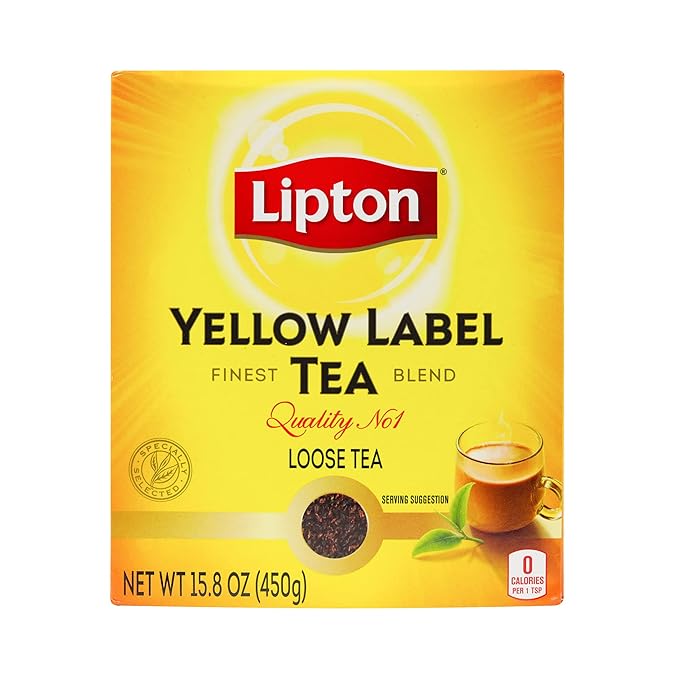 Lipton Yellow Label Finest Blend | Loose Tea | Black Tea | Compatible for Chai | 450 Grams (Pack of 1)