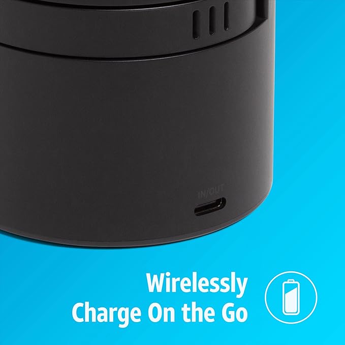 AT&T Essential 3-in-1 Portable Power Drum Qi2 Wireless Charger and Powerbank Compatible with iPhone 15 14 13 12 Series Magnetic Fast Charging Stand with Watch Charger USB-C Out Travel Hub Black