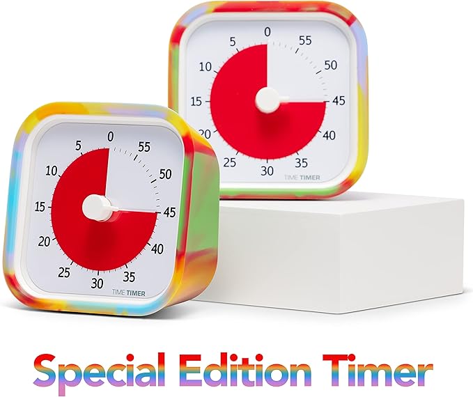 TIME Timer Soft Removable Cover - Special Edition - Compatible with MOD Visual Timer - for Classroom Learning, Elementary Teachers Desk Clock, Homeschool Study Tool and Office Meetings (Tie Dye)