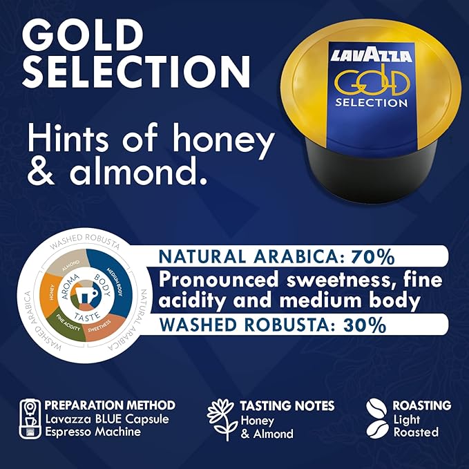 Lavazza Blue Coffee Pods, 30 Count Sampler Coffee Capsules, 5 Flavors - Top Class, Gold, Caffe Crema, Decaf, Gran Espresso, 6 Pods/Flavor