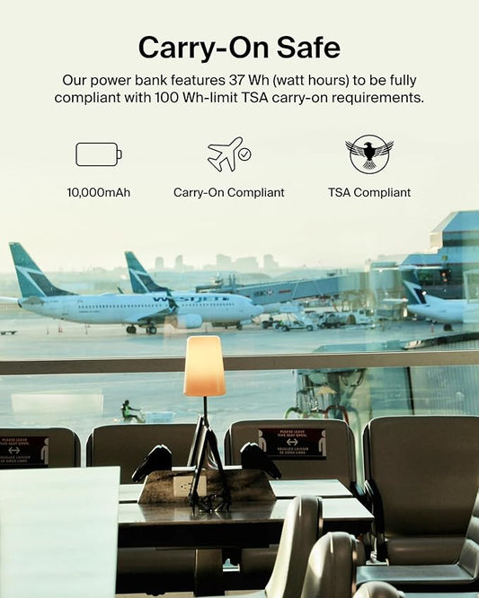 Belkin Portable Charger Power Bank for iPhone/Android - 10,000mAh, 23W Battery Pack for Phone with Integrated USB-C, Lightning Cables - Pass-Through Capability, Charge 2 Devices at Once