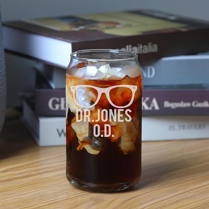Custom Engraved Beer Mug Glass - Personalized Gifts Pint glass for Eye Doctors, Graduation Gift for Dental Student, Birthday Appreciation Gift for Best Ophthalmologist (Beer, Eye Doctor)