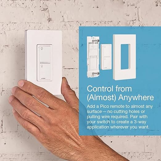 Lutron Caseta Original Smart Light Switch (Lutron Smart Hub Required), for Home, LED Lights, and Fans, 6 Amp, Single-Pole/3-Way, Neutral Required, PD-6ANS-BL, Black
