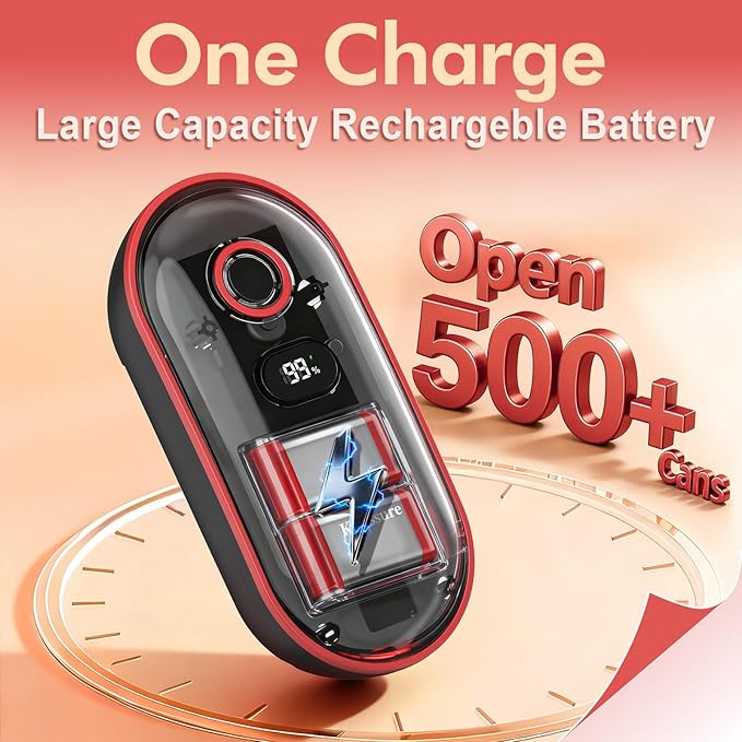 Handsfree Smart Touch Rechargeable Electric Can Opener Easy Flex Side Cut All Can Sizes with LED Display and Smooth Edge Safety for Arthritis & Seniors, Automatic Kitchen Christmas Gifts