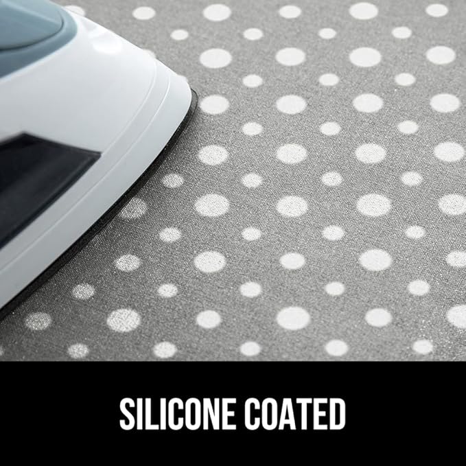 GORILLA GRIP Ironing Mat, Portable Iron Pad, Magnetic Cover for Top of Laundry Washer, Dryer, Table Top, Countertop Blanket, Silicone Coating and Scorch Resistant, Travel Size 28x24, Polka Dots