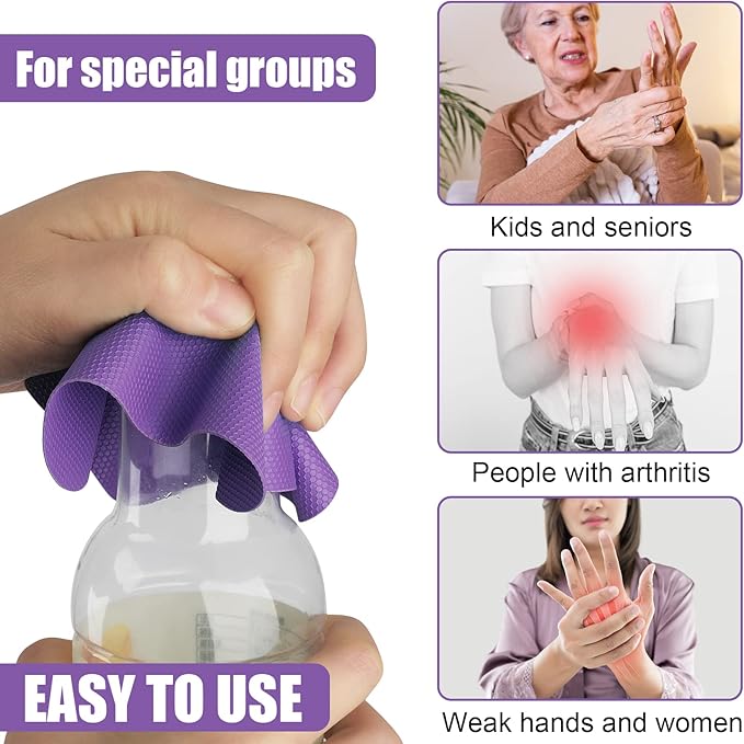 4pcs Jar Opener Gripper Pads, Rubber Jar Grippers Multi-function Jar Opener for Seniors with Weak Hands Coasters (Blue, Purple)