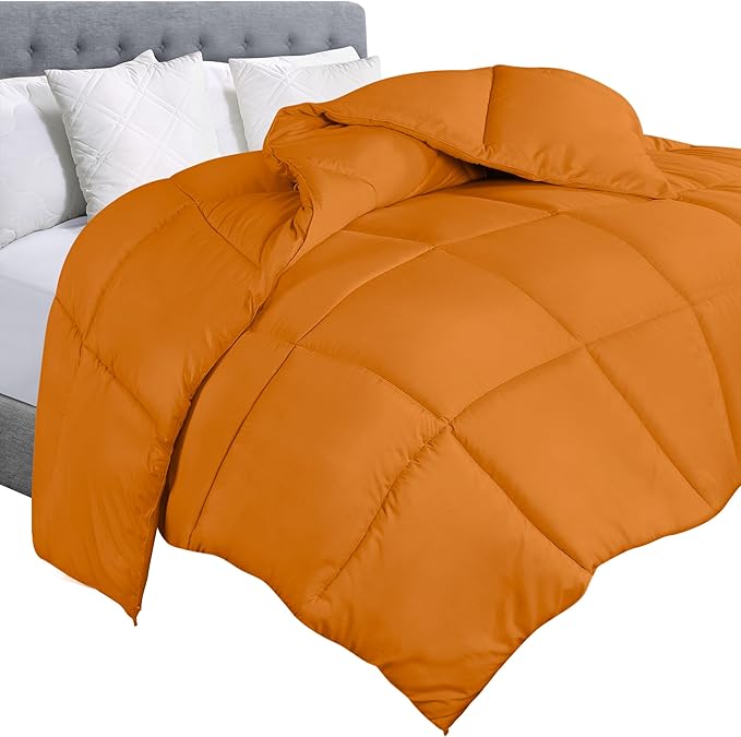 Utopia Bedding Comforter Duvet Insert, Quilted Comforter with Corner Tabs, Box Stitched Down Alternative Comforters Queen Size (Burnt Orange)