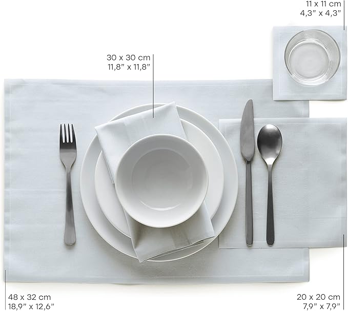 Cotton Cocktail Napkin - 4.3 x 4.3 in - 50 units per roll - Pearl Grey