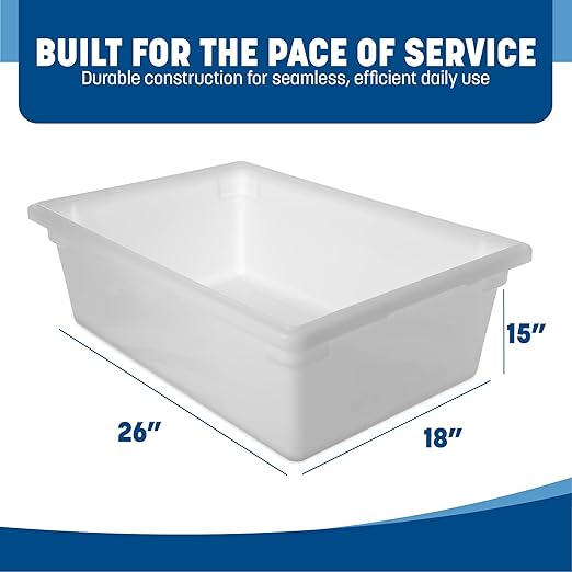 Carlisle FoodService Products Storplus Food Storage Container with Stackable Design for Catering, Buffets, Restaurants, Polyethylene (Pe), 21.5 Gallon, White, 21.5 Gallon, 26" x 18" x 15"