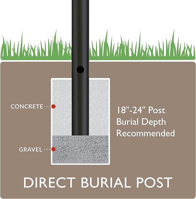 Design House Oak Creek Outdoor Post Light Fixture, Exterior Lamp Post Light, Black, Clear Glass, Includes Lamp Post, Cross Arm, 9.38 in W x 21.63 in H, 589853