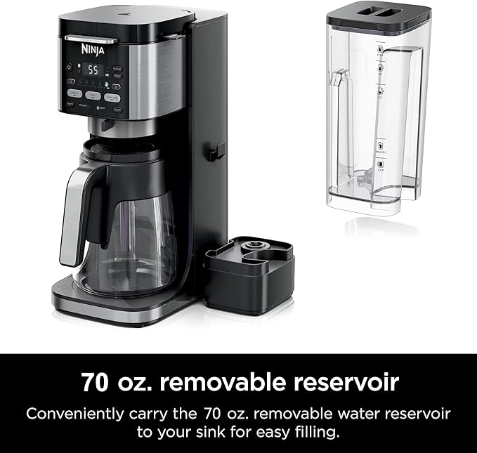 Ninja DualBrew Pro Hot & Iced Coffee Drip Coffee Maker (Renewed) | Compatible with K-Cup Pods | 3 Brew Styles (Classic, Rich, & Iced) | 70oz Removable Reservoir & Dishwasher Safe | Black | 14-Cup
