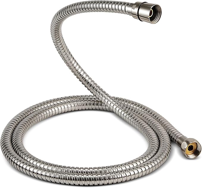 Handheld Shower Head, 6 Spray Setting High Pressure Shower Head with Brass Swivel Ball Bracket and Extra Long Stainless Steel Hose, Brushed Nickel, 5", 1.8 GPM for California