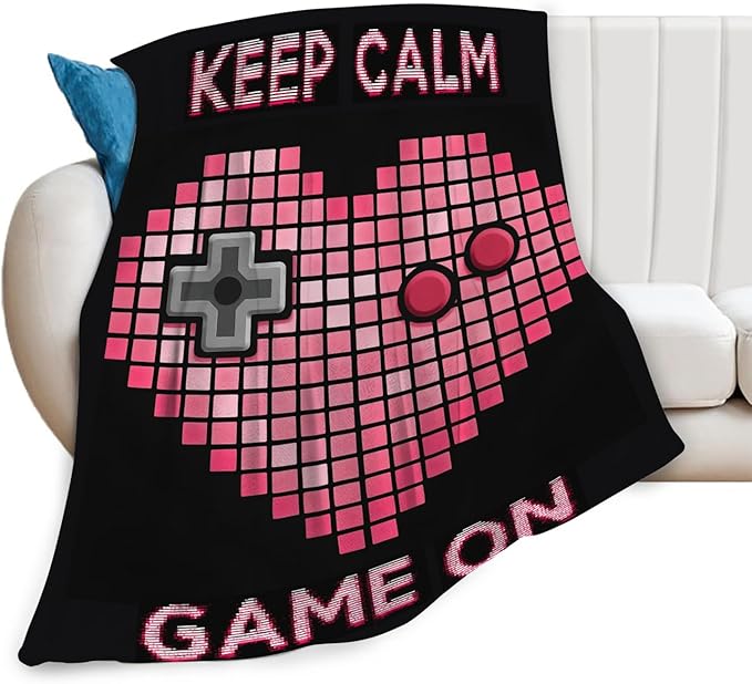 Gaming Blanket Gifts for Girls Boys Gamer Throw Blankets Cozy Plush Fleece Video Game Decor Flannel Fuzzy for Kids 50"X40"