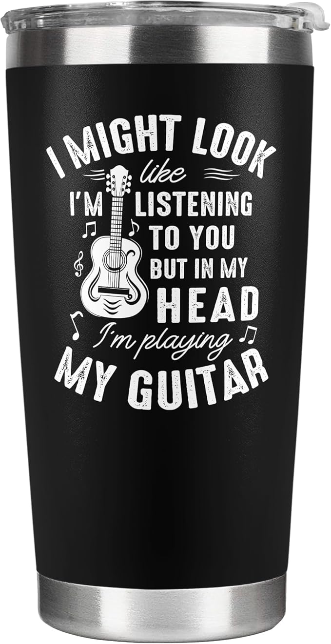 Guitar Gifts - Music Gift for Men, Musicians - Ideas for Guitar Lovers, Players, Guitarists - 20 Oz Stainless Steel Tumbler