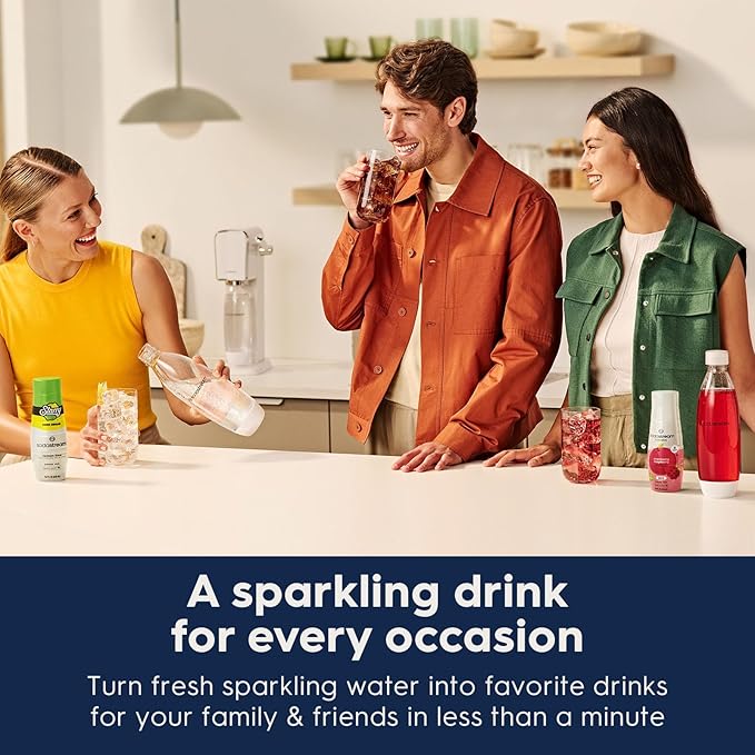 SodaStream - Terra Sparkling Water Maker | VALUE BUNDLE | CQC CO2 system | Includes 2x CO2 Cylinders, 3x 32 Fl Oz Dishwasher Safe Bottles, 2x Bubly Flavor Drops | Combine with Pepsi Flavors | Black