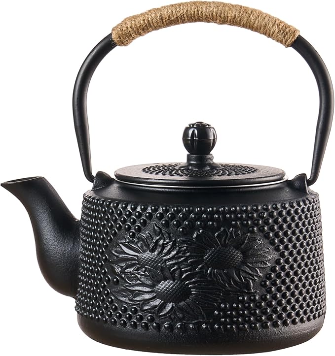 PARACITY Cast Iron Teapot Japanese 800ml/27oz, Tea Kettle Pot for Stove Top, Tea Pot with Stainless Steel Infusers for Loose Tea, Boiling Hot Water Tea, Mothers Day Gifts from Daughter/Son