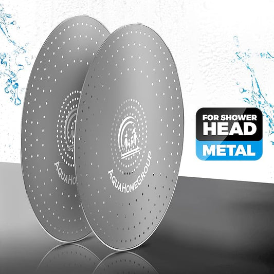 AquaHomeGroup Filtered Shower Head Replacement Spray Plates (Metal, Stainless Steel, 2-Pack)