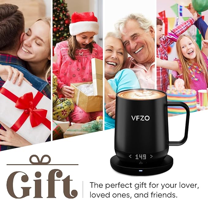 Smart Mug,Self Heating,Temperature-Controlled, Self-Heating Coffee Mug.LED Real-time Temperature Display. 180 Minutes Maximum Battery Life.Smart Coffee Cup(16oz, Burgundy)