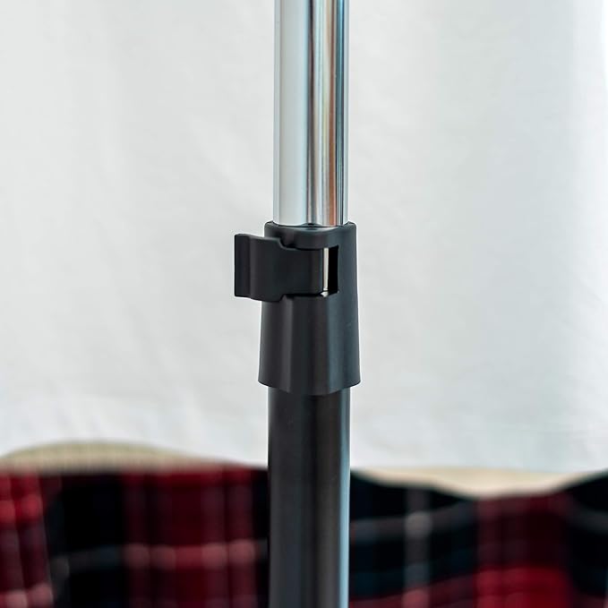 IRIS USA Clothes Rack, Portable Single-Rod Height Adjustable with Lockable Wheels, Rolling Garment Rack, Single Rod Wardrobe Rack, Easy Assemble, for Clothes, Belts, Shoes, and Bags