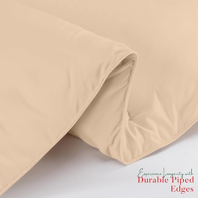 Utopia Bedding Comforter Duvet Insert, Quilted Comforter with Corner Tabs, Box Stitched Down Alternative Comforters Twin Size (Beige)