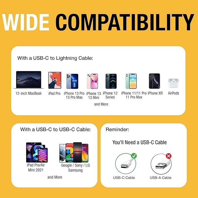 DEWALT Heavy Duty 30W PD USB Wall Charger, Worksite USB-C Chargers, Type C Fast Charger, Foldable Plug, Compatible with iPhone 17 16 15 14 13 Pro Max iPad Pro