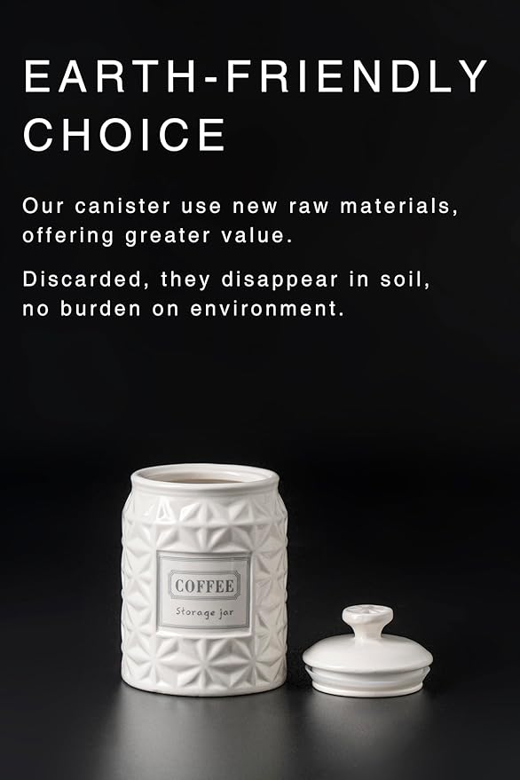 Azure Starfield Ceramic Canisters Sets For The Kitchen Canisters For Countertop Set of 3 Airtight Coffee Canisters For Ground Coffee Sugar Container Tea Storage Jars With Lids Farmhouse Decor