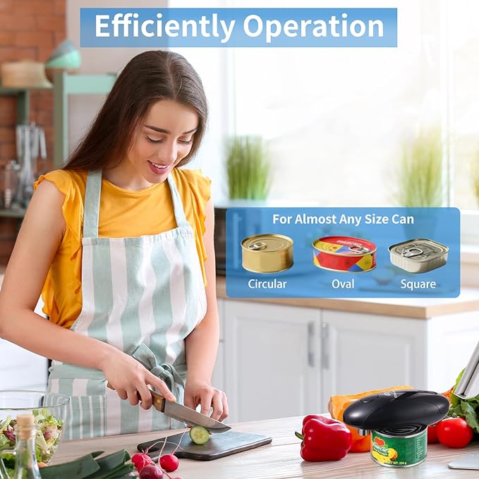 Auto Electric Can Opener for Seniors - Upgraded One Touch Automatic Rechargeable Electric Can Openers Smooth Edge Cutting,USB Type-C Charging,Built-in Lid Lifter,Automatic Can Opener