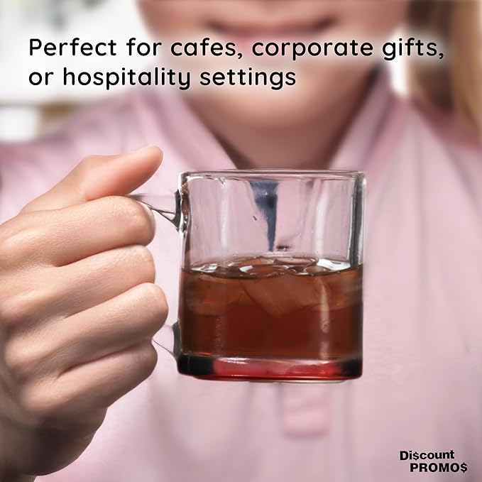 Libbey Clear Glass Coffee Mugs 13 oz. Set of 10, Bulk Pack - Perfect for Coffee, Tea, Espresso, Hot Cocoa, Other Beverages - Red Bottom